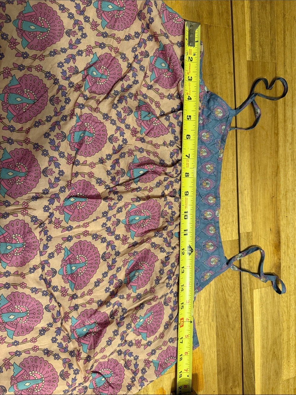 Spell Peacock Print Cami Top Boho Smocked Spaghetti Strap Tank - Picture 12 of 14